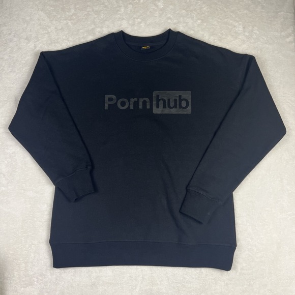 RARE Y2K Pornhub Sweatshirt Adult Small Men Black Film Sex Crewneck Sweater - Picture 1 of 8